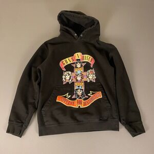 Guns N Roses Hoodie Men's Size Small Band Pullover Graphic‎ Print Black Rock